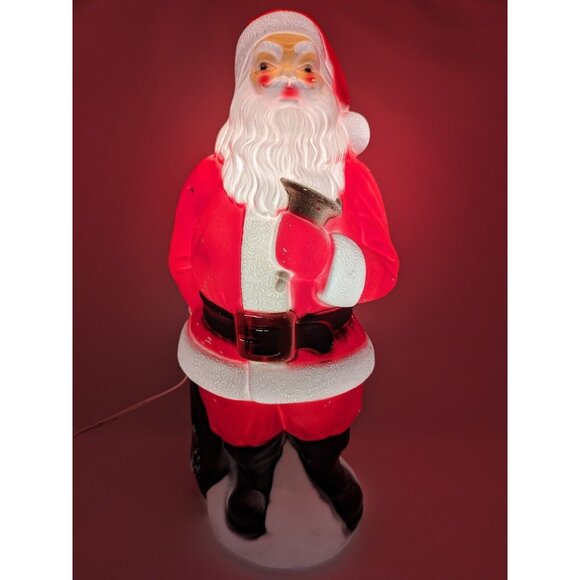 VTG 1969 Empire Santa Claus Lighted Blow Mold w/ Bell & Sack 19” ~ Made In USA - Picture 11 of 12